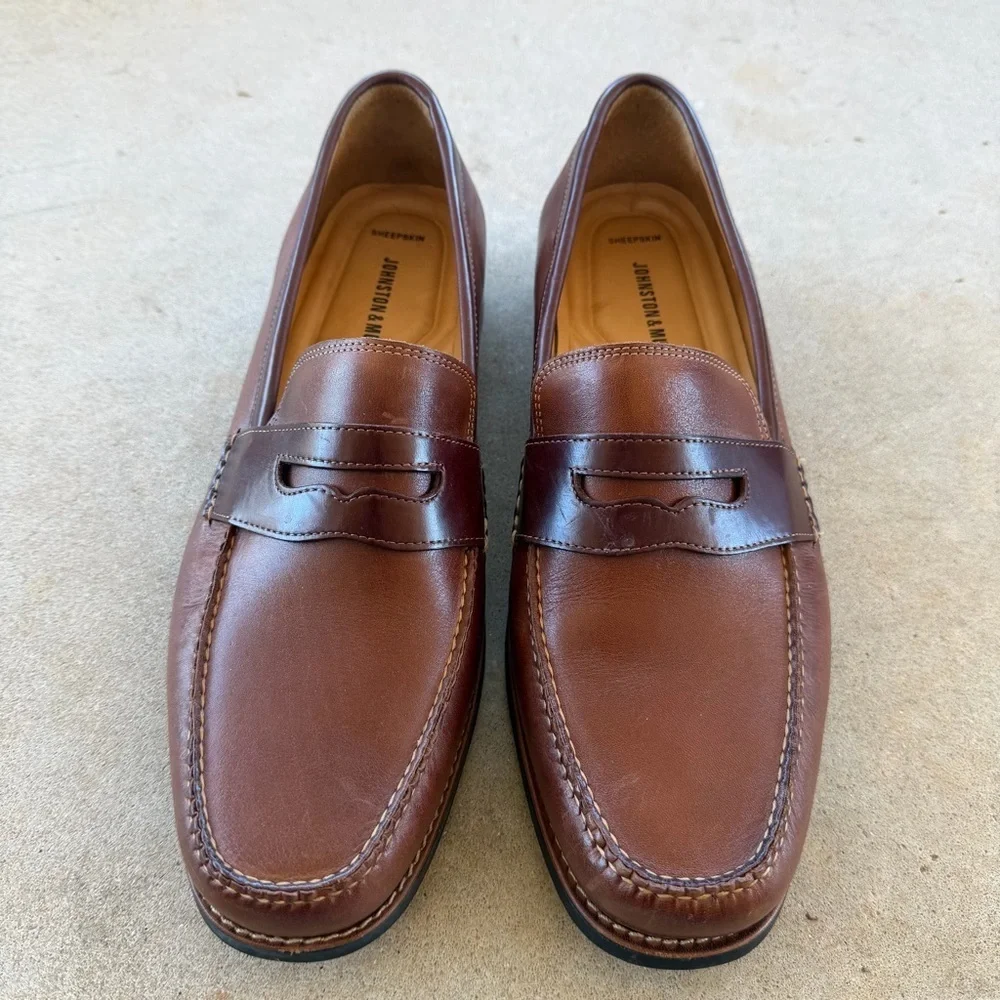 Johnston & Murphy Ainsworth Penny Brown Loafer Sheepskin Men’s Size 12